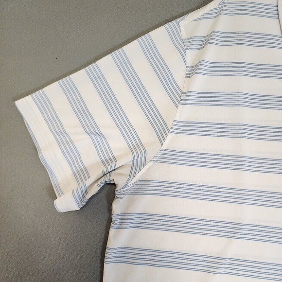 Nike Polo Shirt Mens 2XL White Striped Nike Dri-Fit Short Sleeve - Picture 5 of 15